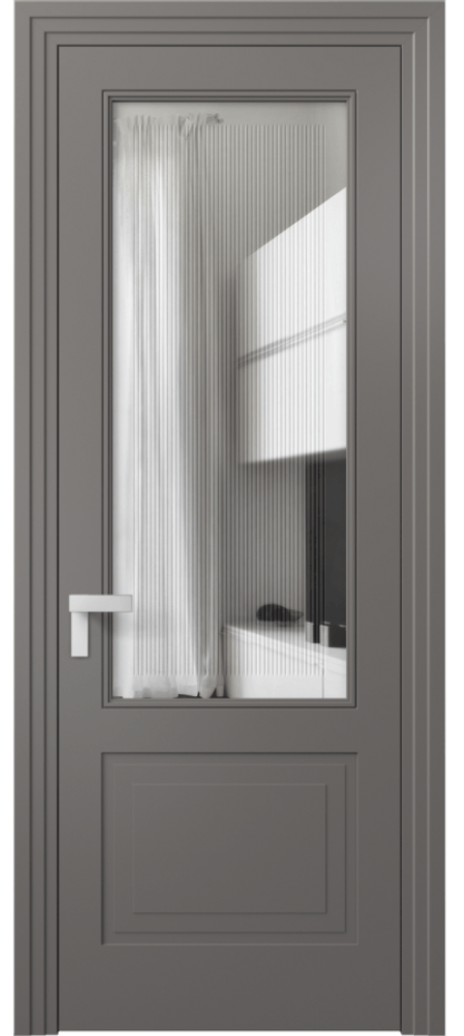 Дверь межкомнатная Rocca 8352 Матовый классический серый Прозрачное стекло с гравировкой "Каннелюры", триплекс, 7 мм Каскадный компланарный наличник МКЛС Цена 69519 ₽ Наличники уже входят в базовый комплект. Фабрика дверей Волховец 8 (800) 551 43 19 Межкомнатная дверь Rocca 8352 Матовый классический серый Прозрачное стекло с гравировкой "Каннелюры", триплекс, 7 мм Цена 69519 ₽ | Volhovec