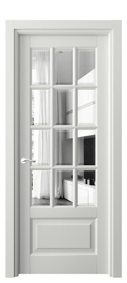 Межкомнатная дверь Lignum 0728 Дуб светло-серый Двустороннее зеркало с фацетом, триплекс Цена 155299 ₽ | Volhovec