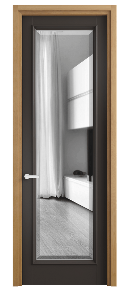 Межкомнатная дверь Charm 6702 Бук антрацит Двустороннее зеркало с фацетом, триплекс Цена 20624660 so'm | Volhovec