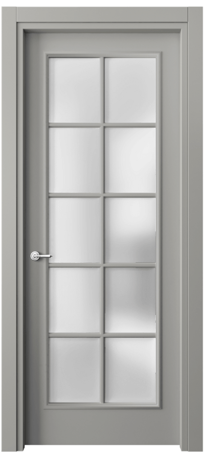 Межкомнатная дверь Paris 8102 Матовый нейтральный серый Сатинированное стекло Цена 64779 ₽| Volhovec