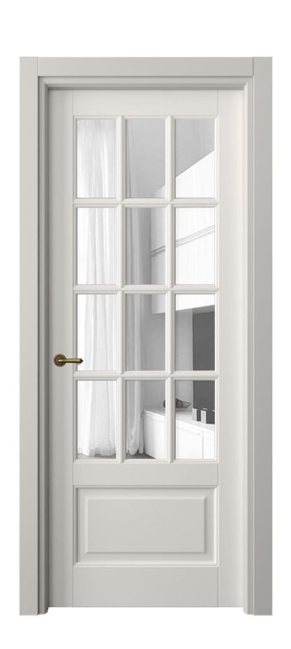 Межкомнатная дверь Toscana Grigliato 6313 Бук пудровый белый Прозрачное стекло Цена 114199 ₽ | Volhovec
