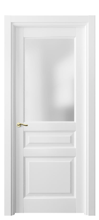 Межкомнатная дверь Лигнум 0710 Матовый белоснежный Сатинированное стекло Цена 20117100 so'm | Volhovec