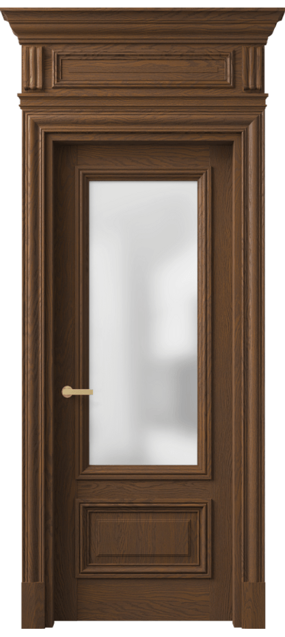 Межкомнатная дверь Антик 7306 Дуб каштановый матовый Сатинированное стекло Цена 53378650 so'm | Volhovec