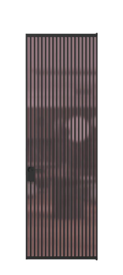 Алюминиевая дверь АЛПЛ040.06 Алюминий Черный Сатинированное розовое стекло, триплекс Цена 36036560  | Volhovec