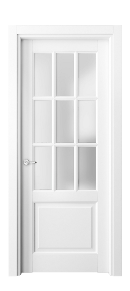 Межкомнатная дверь Тоскана Грильято 6312 Матовый белоснежный Сатинированное стекло Цена 111899 ₽ | Volhovec