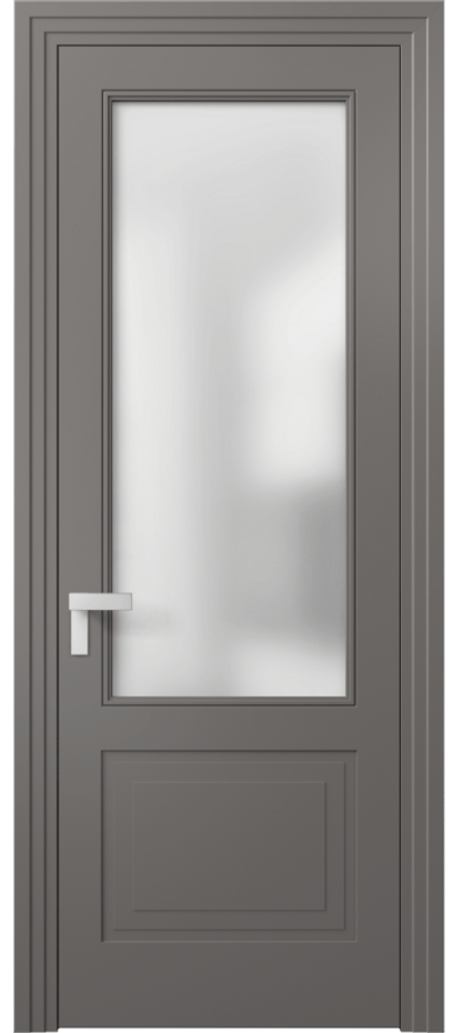 Дверь межкомнатная Rocca 8352 Матовый классический серый Сатинированное стекло Каскадный компланарный наличник МКЛС Цена 62319 ₽ Наличники уже входят в базовый комплект. Фабрика дверей Волховец 8 (800) 551 43 19 Межкомнатная дверь Rocca 8352 Матовый классический серый Сатинированное стекло Цена 62319 ₽ | Volhovec