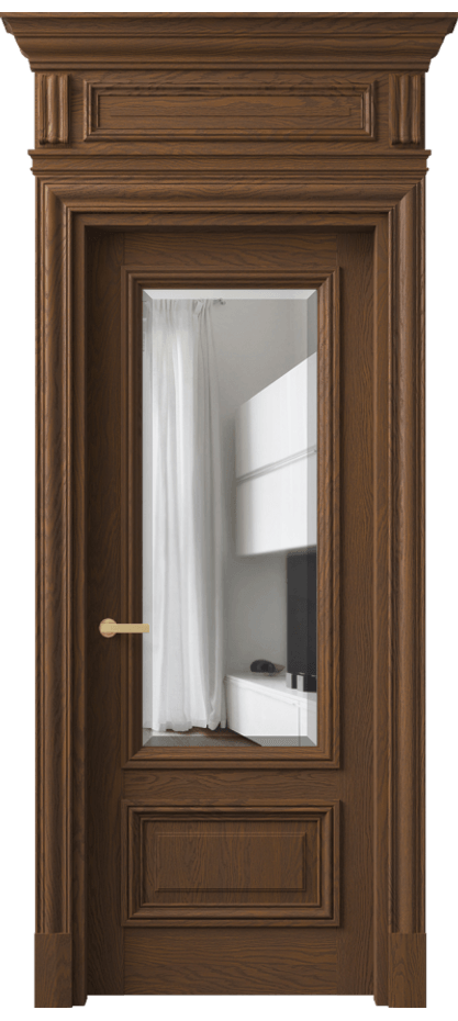 Межкомнатная дверь Антик 7306 Дуб каштановый матовый Прозрачное стекло с фацетом Цена 1786820 AMD | Volhovec