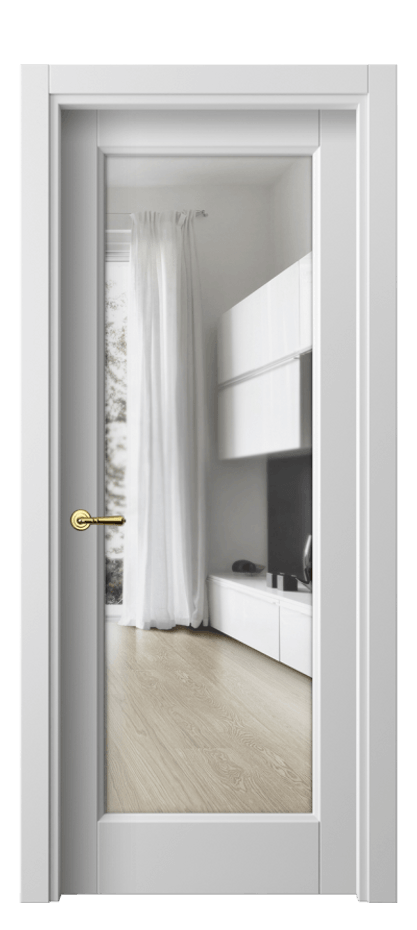 Межкомнатная дверь Галант 1402 Матовый белоснежный Прозрачное стекло Цена 8784620 so'm | Volhovec