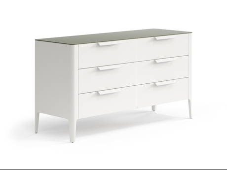 Мебель Комод Пьега 6 ящиков. Цвет Матовый тёплый серый. Материал Гладкая эмаль. Коллекция Комод Пьега 6 ящиков. Картинка.