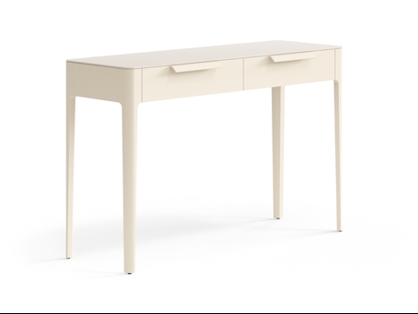 Мебель Консоль Пьега 2 ящика. Цвет Матовый светло-бежевый. Материал Гладкая эмаль. Коллекция Консоль Пьега 2 ящика. Картинка.