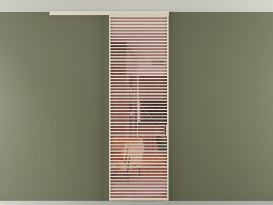 Перегородка Formato вдоль стены на потолок 1 створка АЛПР 040.07 Алюминий бежево-серый Прозрачное розовое стекло, триплекс Цена 187228 ₽ | Volhovec