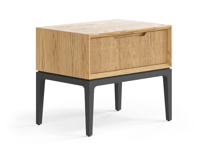 Мебель Тумба прикроватная Velvet 1 ящик. Цвет Дуб пшеничный матовый. Материал Массив дуба матовый. Коллекция Тумба прикроватная Velvet 1 ящик. Картинка.