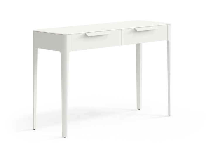 Мебель Консоль Piega 2 ящика. Цвет Матовый тёплый серый. Материал Гладкая эмаль. Коллекция Консоль Piega 2 ящика. Картинка.