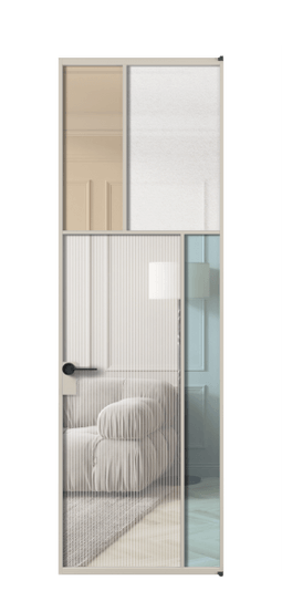 Межкомнатная дверь АЛПЛ041.23 АСБЖ 4 стекла. Цвет Алюминий светло-бежевый. Материал Алюминий в эмали. Коллекция Mosaic. Фото. Дверь межкомнатная АЛПЛ041.23 АСБЖ 4 стекла. Цвет Алюминий светло-бежевый. Материал Алюминий в эмали. Коллекция Mosaic. Картинка.