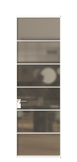 Дверь межкомнатная АЛПЛ040.04 Бронза сатин триплекс БЕЛ. Цвет Алюминий Белый. Материал Алюминий. Коллекция Formato. Картинка.