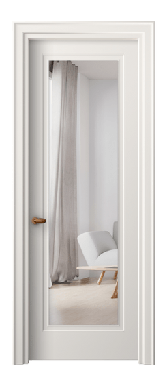 Дверь межкомнатная 8503 МПБЛ ЗЕР. Цвет Матовый пудровый белый. Материал Гладкая эмаль. Коллекция Esse. Картинка.