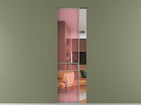 Алюминевая перегородка АЛПР 040.02 МНСР ПРОЗ РОЗ. Цвет Алюминий нейтральный серый. Материал Алюминий в эмали. Коллекция Перегородка Formato скрытый пенал 1 створка. Картинка.