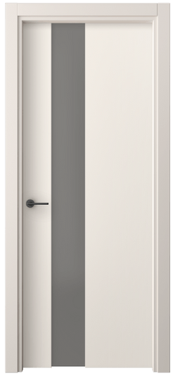 Дверь межкомнатная 4224 ПЭКБ СЕР САТ. Цвет ПЭТ кремово-белый. Материал ПЭТ. Коллекция Freedom. Картинка.