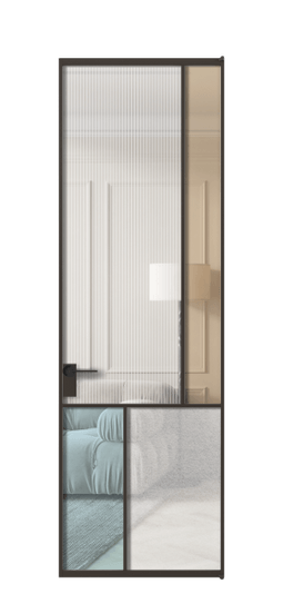 Межкомнатная дверь АЛПЛ041.21 ААН 4 стекла. Цвет Алюминий антрацит. Материал Алюминий в эмали. Коллекция Mosaic. Фото. Дверь межкомнатная АЛПЛ041.21 ААН 4 стекла. Цвет Алюминий антрацит. Материал Алюминий в эмали. Коллекция Mosaic. Картинка.