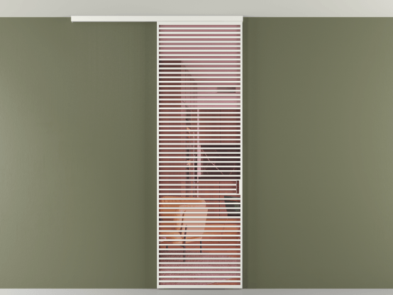 Алюминевая перегородка vd1_07 Алюминий светло-серый Прозрачное розовое стекло, триплекс, 6мм. Цвет Алюминий светло-серый. Материал Алюминий в эмали. Коллекция Перегородка Formato вдоль стены на потолок 1 створка. Картинка.