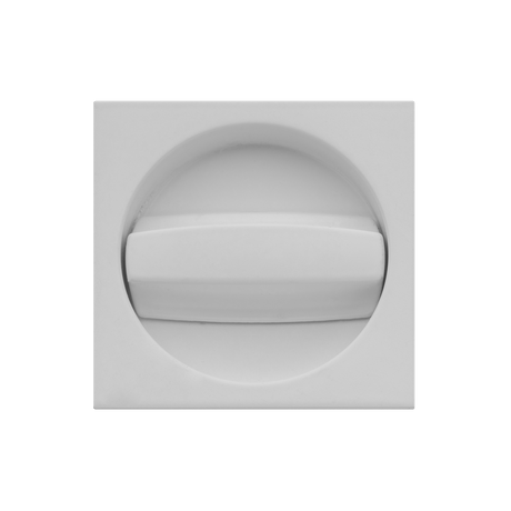 Ручки для дверей Ручка-квадрат для раздвижной двери с заверткой Квадра. Цвет Белый. Коллекция Ручка-квадрат для раздвижной двери с заверткой Квадра. Картинка.