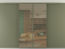 Перегородка Формато вдоль стены на потолок 2 створки