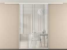 Перегородка Мозаик вдоль стены на потолок 2 створки