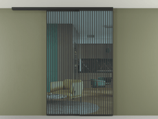 Перегородка Formato вдоль стены на потолок 2 створки с синхронным механизмом