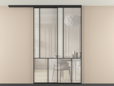 Перегородка Mosaic вдоль стены на потолок 2 створки с синхронным механизмом