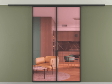 Перегородка Formato вдоль стены на потолок 2 створки