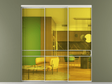 Перегородка Формато внутри проёма 3 створки с синхронным механизмом