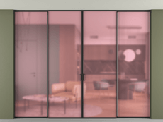 Перегородка Формато внутри проёма скрытое крепление в потолок 4 створки