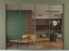 Перегородка Formato внутри проёма четырёхстворчатая