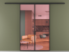 Перегородка Formato вдоль стены 2 створки