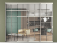 Перегородка Formato внутри проёма 4 створки с синхронным механизмом