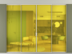 Перегородка Формато внутри проёма скрытое крепление в потолок 4 створки