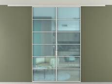 Перегородка Formato вдоль стены на потолок 2 створки