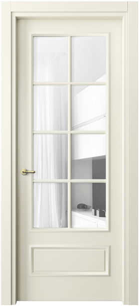 Межкомнатная дверь 8112 ММБ Прозрачное стекло. Цвет Матовый молочно-белый. Материал Гладкая эмаль. Коллекция Paris. Фото. Дверь межкомнатная 8112 ММБ Прозрачное стекло. Цвет Матовый молочно-белый. Материал Гладкая эмаль. Коллекция Paris. Картинка.